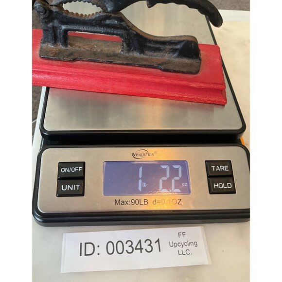 Vintage Cast Iron Figural Nutcracker Red Wooden Base Collectible Kitchen Tool - Picture 13 of 13